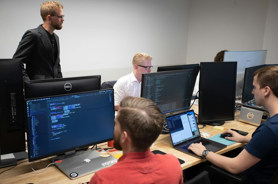team of developers coding
